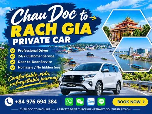 Private Car From Chau Doc To Rach Gia